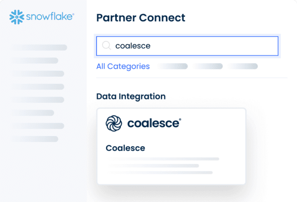 Launch Coalesce on Snowflake Partner Connect UI screen