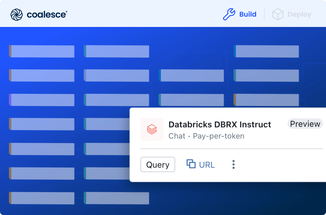 Databricks Lakehouse management with Coalesce—Databricks pipeline DBRX Instruct Query