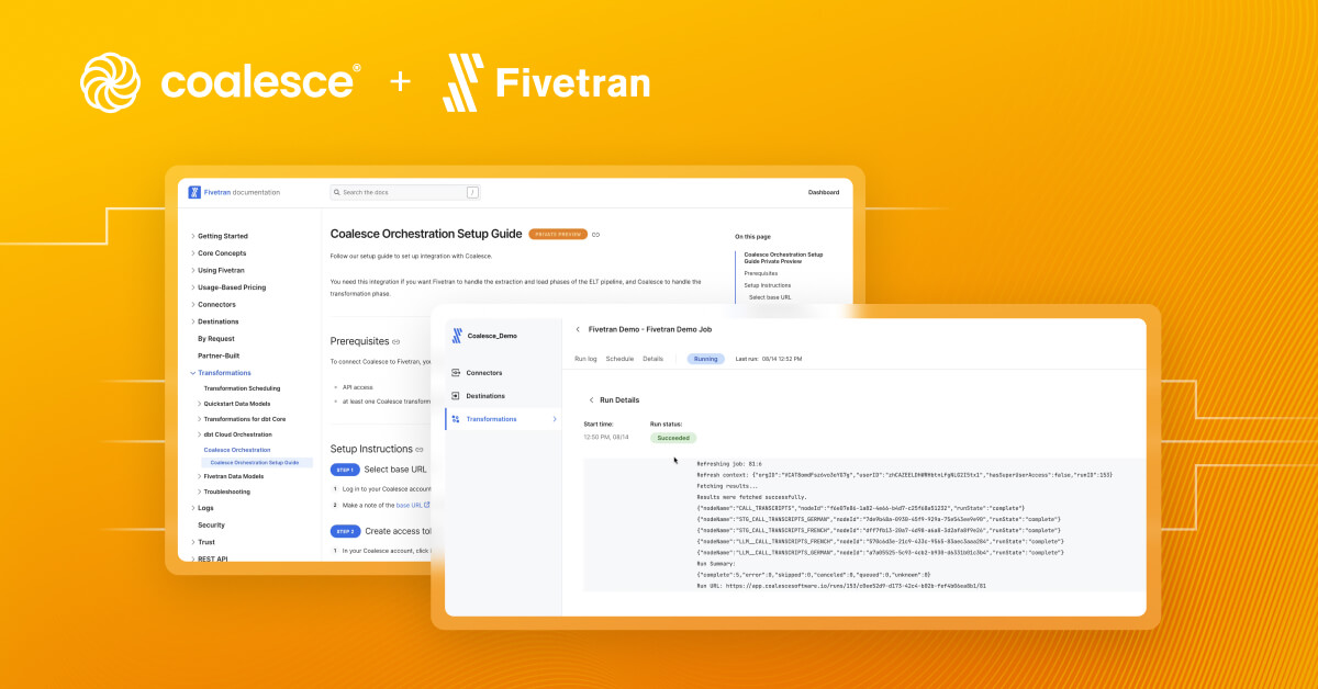 Coalesce Fivetran integration