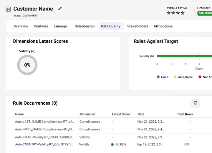 Gif displaying Informatica’s data catalog interface.